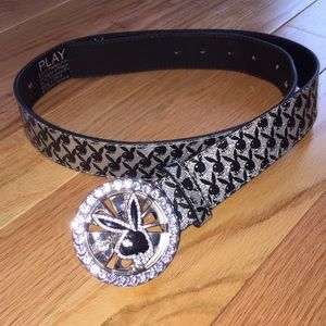 Spinning Playboy belt w/rhinestones